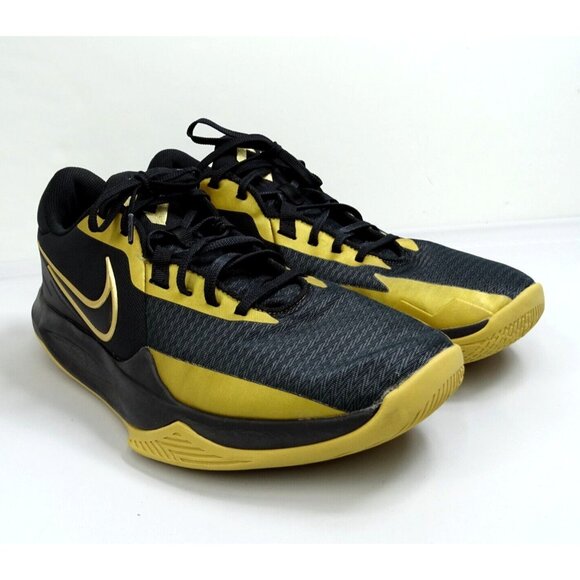 NIKE PRECISION VI 6 BLACK-METALLIC GOLD BASKETBALL SZ 12.5 US [DD9535-005] - Picture 1 of 10